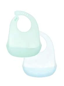 2件/盒婴儿围兜，草莓兔、宇航员熊、恐龙、西瓜图案可选，硅胶防水防污防漏，可调节喂奶围兜，男女童适用 - 彩色 - 查看 12