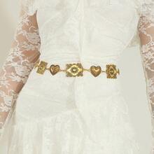 Catena per il corpo in stile geometrico circolare in metallo argento, stile europeo e americano, gioielli sexy per il corpo