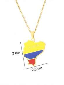 1 chiếc mặt dây chuyền hình bản đồ Ecuador và Thổ Nhĩ Kỳ bằng thép không gỉ thời trang unisex, trang sức phong cách punk, thích hợp làm quà tặng trang sức và thể hiện phong cách thời trang. - Nhiều màu - Xem 4