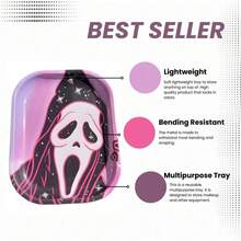 2pcs Halloween Smoking Set, W/Rolling Tray, 4-Piece Aluminum Alloy Grinder, Easy To Carry And Storage, Gifts For Girls, Back To School,Halloween Party, For Smokers - 2件套裝 - 查看 7