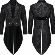 Thopil 男士蒸汽朋克复古燕尾服外套哥特维多利亚风格礼服，派对服装 - 黑色 - 查看 15