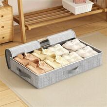 1件家用无纺布柔软布艺收纳袋，无钢架毛毯收纳袋，床底收纳袋，衣物毛毯收纳袋，移动整理大容量收纳盒，适用于柜子，旅行，学校，学校用品，可折叠收纳袋，衣服，毛毯，收纳袋，透气拉链收纳袋，适用于卧室收纳袋带透明窗口