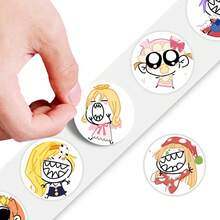 500pcs/Roll Abstract Stickers, Cute Heart Shaped Reward Stickers For Kids, Sticker Sheets For Decorating Glasses, Notebooks, Phone Cases, Luggage, Refrigerators, Computers, Scrapbooking, DIY, Waterproof & Removable