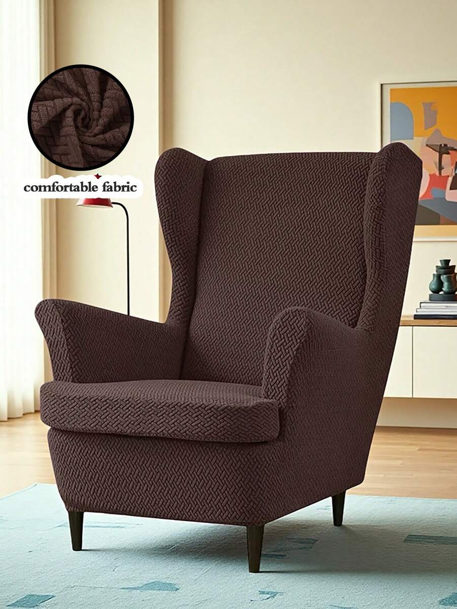 1 pièce Housse de fauteuil en velours jacquard, résistante aux taches, anti-poussière, anti-rayures, convenant à toutes les saisons, disponible en plusieurs couleurs, idéale pour la maison, la chambre, le salon et la salle à manger - Brun foncé - Voir 1