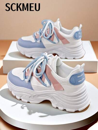 SCKMEU 1pair Fashionable Women Casual Athletic Lightweight Canvas Sneakers