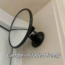 1pc Elegant Black Art Deco Round Convex Mirror - Full-Length Plastic Wall Decor For Living Room & Bedroom, No Electricity Needed, Featherless, Horizontal Orientation, Modern Home Decor, Room Decor - Multicolor - View 6