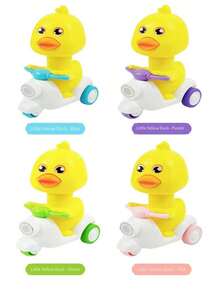 1pc Bestselling Squeeze Rubber Duck Toy Car! No Battery Needed, Inertia Driven Super Fun, Boys Love It~ Durable, Cute Design, Great For Kids! Ideal Gift, Hot Selling, Grab It Now! - Multicolor - View 1
