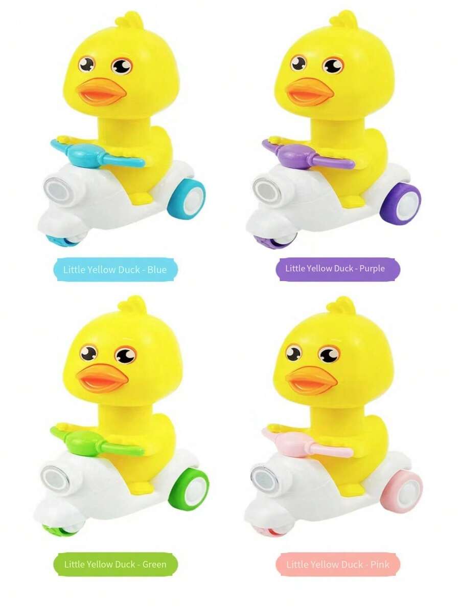 1pc Bestselling Squeeze Rubber Duck Toy Car! No Battery Needed, Inertia Driven Super Fun, Boys Love It~ Durable, Cute Design, Great For Kids! Ideal Gift, Hot Selling, Grab It Now! - Multicolor - View 1