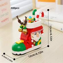 Christmas Building Blocks Toy Set, Train, Santa Claus, Gingerbread House, Stocking, Reindeer, Santa Claus, Apple House, Christmas Tree, Vintage Christmas Snow House, Holiday Decor Building Blocks Set, Adult Creative Holiday Gift, Adult Building Blocks Set, Christmas Gift, New Year Gift, Party Gift - Multicolor Christmas Snow House Building Block Set - View 9