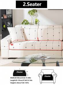 1 件弹力沙发套，防滑全覆盖沙发座套，四季通用沙发垫套，布艺加厚沙发毯，可机洗，防尘，宠物友好，家居装饰，可调节，适用于转角沙发、卧室、办公室、客厅 1/2/3/4 座 - 米色 - 查看 18