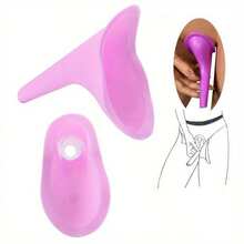[Reusable Urinal] 3pcs Reusable Silicone Portable Urinal For Women | Leak-Proof, Foldable & Hygienic Design For Camping, Hiking, Travel - Long Spout, Toiletry Travel Bag (Purple, Orange, Pink) - 顏色隨機(3件) - 查看 4