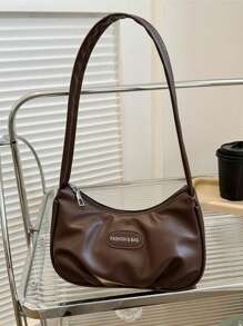 女士手提包，便携式通勤单肩包，用途广泛 - 棕色 - 查看 12