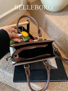 BELLEBORG Printed Women's Handbag & Shoulder Bag, Minimalist & Practical, Multi-Function With Pendant - White - View 11