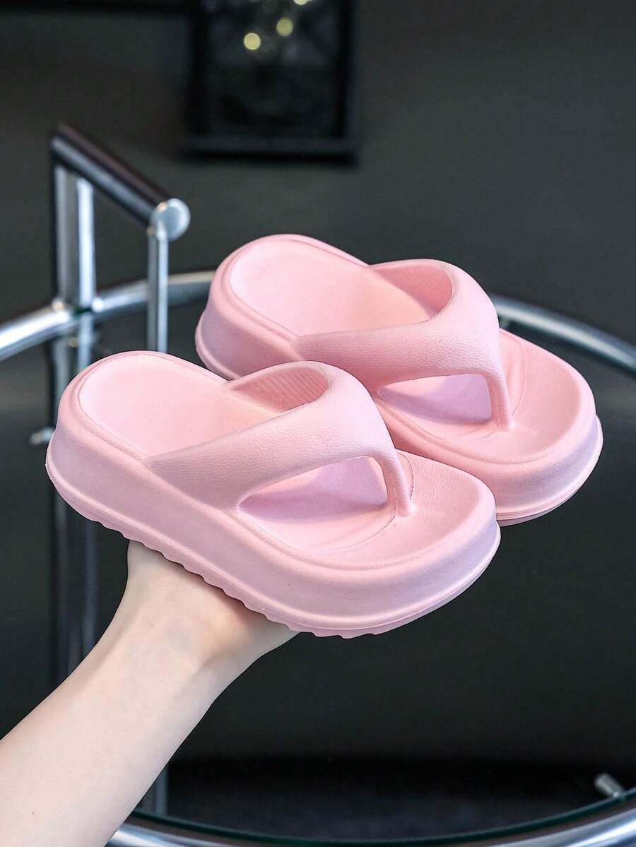 HAHABOBO Girls EVA Platform Flip Flops, Lightweight Summer Thong Sandals For Kids, Slip-On Open Toe Casual Shoes - Pink - View 1