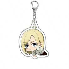 1PC/3pcs 2D Cartoon Bag Hanging Decoration Acrylic Key Chain Eren Yeager Mikasa Ackerman Armin Arlert Ackerman Cute Y2K Cartoon Pendant, Suitable For Shoulder Bags And Backpacks And Keys, The Perfect Gift For Fans, Cosplay Party Decoration Pendants Car Pendants Creative Anime Derivatives, Japanese Comic Pendants, Senior Anime Fans Collections, Otaku Series Gifts , Cheap Holiday Gifts