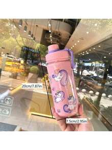 1pc 600ml Cute Animal Print Water Bottle, Leak-Proof With Lid, Portable Handheld Water Bottle Suitable For Back To School, Commuting, Outdoor Activities, Picnic, Camping, Travel, Sports, Fitness, Office Use, Holiday, Birthday, Anniversary, Graduation, New Year, Halloween, Christmas Gifts, Suitable For School, Camping And Hiking - Multicolor - View 6