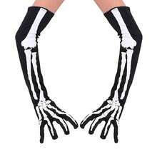 1pc Halloween Skeleton Halloween Performance Gloves, 50cm Long Sleeve Polyester Decorative Prank Gloves