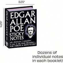 Edgar Allan Poe Sticky Notes 3.25 By 4.25 Booklet With Gothic Themed SelfSticking Individual Notes Inside - Midnight+Black - View 3