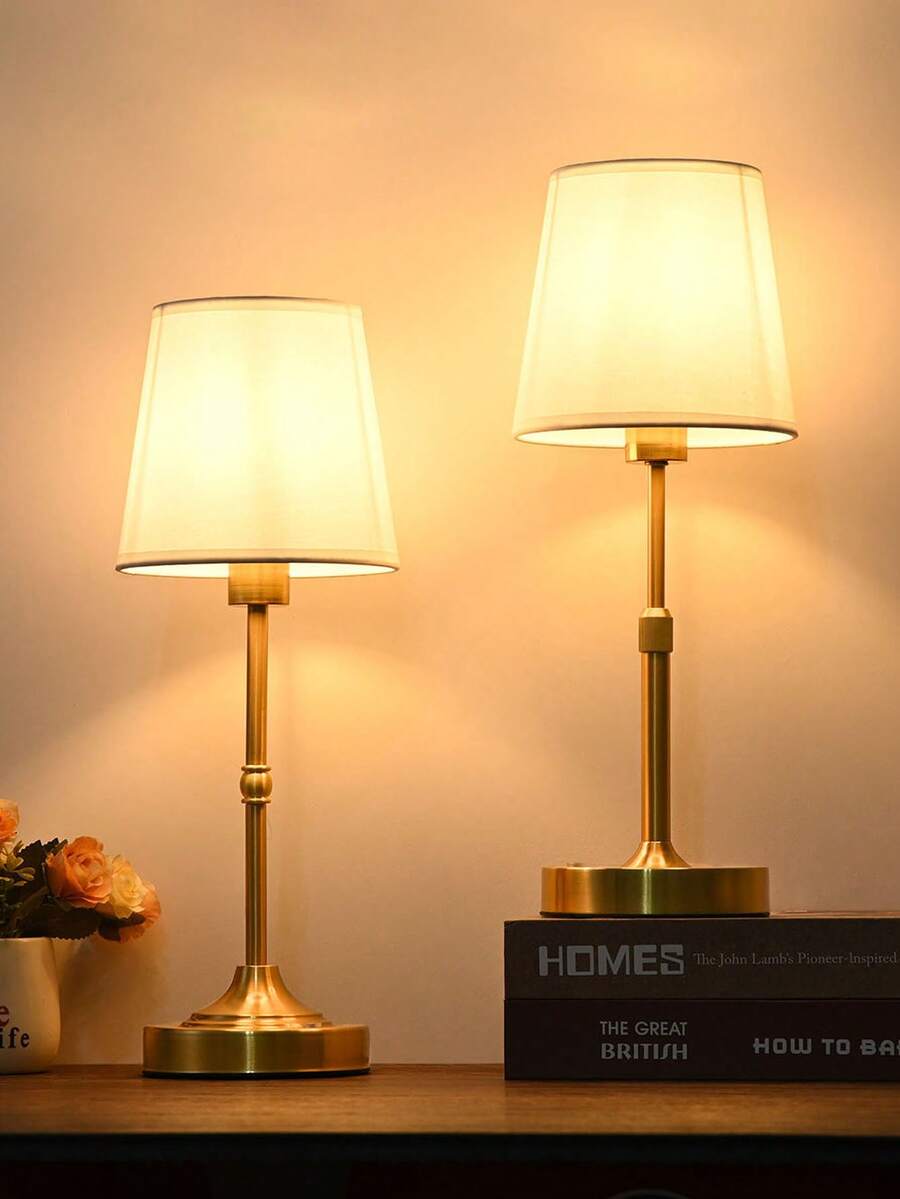 1pc Adjustable Height Fabric Lamp, USB Rechargeable Long-Lasting Battery, LED Touch Control Dimmable Desk Lamp, Portable For Indoor/Outdoor Use, Stylish Design For Bedroom, Living Room, Dining Room, Camping, Holiday Gift