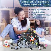 Space Rocket Magnetic Building Blocks | 200 PCS Space Adventure Magnetic Tile Set | STEM Montessori Sensory Toys For Toddlers 3+ Year Old Boys & Girls, Planets & Rockets | Creative Building Blocks For Space Exploration Birthday Gifts For Kids Ages 3+. - 彩色 - 查看 6
