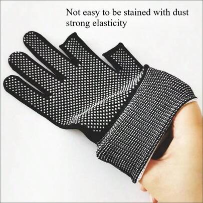 Non-Slip Fingerless Rubber Gloves - Half Finger Style, Nylon-Plastic Blend, Touch Screen Friendly For Fishing/Courier/Cycling