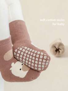 1 Pair Cartoon Thick Warm Anti-Slip Baby Crew Socks