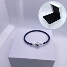 1 件高端女士皮革圆头扣饰皮绳手链系列，适合日常佩戴，适合饰珠，完美的圣诞节情人节礼物