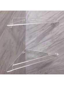 1pc Minimalist High-Quality Home Storage Corner Shelf, Acrylic Wall Mount Bathroom Organizer Rack, Toilet Vanity Shelf, Bathroom Accessories, Room Decor