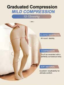 10-15 MmHg Light Compression Women's , Warm In Winter, Opaque, Closed-Toe Velvet Tight-Fitting, High-Waisted And Form-Fitting, Cozy - Multicolor - View 3