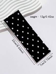 2条装女士优雅波点印花弹力运动头带，升级加宽设计，适合日常佩戴、健身、跑步、瑜伽，吸湿排汗发饰，冬季保暖防汗发带 - 彩色 - 查看 3