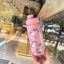 1pc 600ml Cute Animal Print Water Bottle, Leak-Proof With Lid, Portable Handheld Water Bottle Suitable For Back To School, Commuting, Outdoor Activities, Picnic, Camping, Travel, Sports, Fitness, Office Use, Holiday, Birthday, Anniversary, Graduation, New Year, Halloween, Christmas Gifts, Suitable For School, Camping And Hiking - Multicolor - View 16