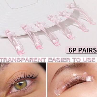 12 Miếng Dán Mi Keo Dán Miễn Phí/6 Kích Cỡ, Miếng Dán Nâng Mi Jelly, Miếng Dán Silicone Tự Dính, Miếng Dán Nâng Mi C-Curl, Dụng Cụ Uốn Mi Tự Làm Tại Nhà Hoặc Tại Salon