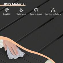 Mesa auxiliar plegable para exteriores, mesa auxiliar exterior HDPS para patio, porche, cubierta, piscina, 14 pulgadas de altura, negro - Marrón oscuro - Ver 8