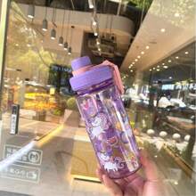 1pc 600ml Cute Animal Print Water Bottle, Leak-Proof With Lid, Portable Handheld Water Bottle Suitable For Back To School, Commuting, Outdoor Activities, Picnic, Camping, Travel, Sports, Fitness, Office Use, Holiday, Birthday, Anniversary, Graduation, New Year, Halloween, Christmas Gifts, Suitable For School, Camping And Hiking - Multicolor - View 11
