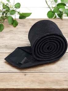 Luxury Men's Skinny Tie Polyester Silk Solid Color Polka Dots Slim Jacquard Groomsmen Tie - 深灰色 - 查看 2