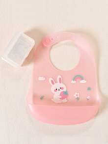 2件/盒婴儿围兜，草莓兔、宇航员熊、恐龙、西瓜图案可选，硅胶防水防污防漏，可调节喂奶围兜，男女童适用 - 彩色 - 查看 17