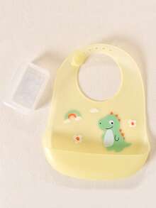 2件/盒婴儿围兜，草莓兔、宇航员熊、恐龙、西瓜图案可选，硅胶防水防污防漏，可调节喂奶围兜，男女童适用 - 彩色 - 查看 16