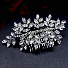 1 Stück Frauen Multi-Farb Strass Haarzubehör, Braut Kopfschmuck, Haarkamm Kopfschmuck für Hochzeit, Verlobung, Ball, Fotoshooting, Silber Hochsteckfrisur Dekoration, geeignet für Hochzeitskleid, Brautkleid Strass Dekoration