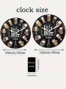 1pc 10-12 Inch Creative Beer Themed Wooden Wall Clock, AA Battery Powered, No Ticking Sound Silent Clock For Restaurant, Bar, Home Wine Themed Wall Decor, Ideal Holiday Gift (No Battery) Room Decor Clock Wall Bedroom Decor Dormitory Decor Back To School School Decor School Surprise Home Decor School Supplies