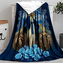 1PC Jesus Pattern Flannel Blanket, Machine Washable, Soft And Comfortable, Lightweight Wool Blanket, Comfortable Air Conditioning Blanket, Home Decoration, Suitable For All Seasons, Friend Gift, Suitable For Sofas, Beds, Cars, Offices, Camping, Travel, Outdoor, Suitable For Giving To Family And Friends. The Perfect Gift For Sons, Daughters, Grandmothers, Grandfathers, Fathers, Mothers, Uncles, And Aunts