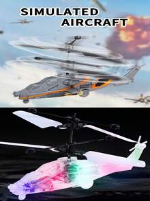 Remote Control Smart Sensing Helicopter, Made Of Anti-Fall Material, Infrared Remote Control. Birthday Gift, Remote Control Helicopter Airplane Plastic Flying Toy, Gesture Sensing Flying Device, Infrared Interactive Educational Toy, With LED Light Cover, Remote Control Not Included Batteries.