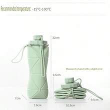 1 pieza Taza de agua plegable de silicona de gran capacidad, resistente a altas temperaturas, para uso al aire libre y viajes, con ligeros defectos