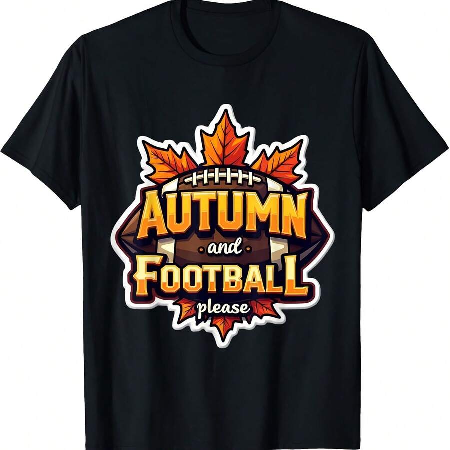 Camiseta Outono E Futebol Please Lover Fan Ball Leaves Enthusiast- - Đen 2 - Xem 1