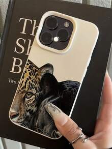1pc White Tiger & Pattern Full Coverage TPU Shockproof Phone Case, Compatible With IPhone 16, 15, 14, 13, 12, 11 Pro Max, Series - Multicolor - View 2