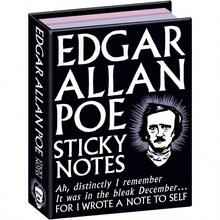 Edgar Allan Poe Sticky Notes 3.25 By 4.25 Booklet With Gothic Themed SelfSticking Individual Notes Inside - Midnight+Black - View 1