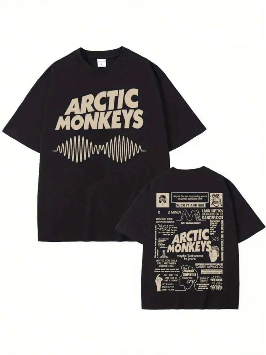 220g double-sided pure cotton T-shirt, soft, easy to breathe in summer, popular and popular recently, moisture wicking, printed with monkey tour pattern, suitable for sports, outdoor travel and weekends, the best gift choice - Negro - Ver 1