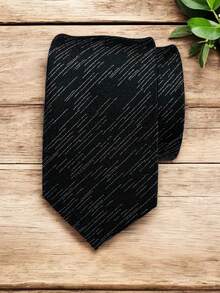 Luxury Men's Skinny Tie Polyester Silk Solid Color Polka Dots Slim Jacquard Groomsmen Tie - 淺灰色 - 查看 1