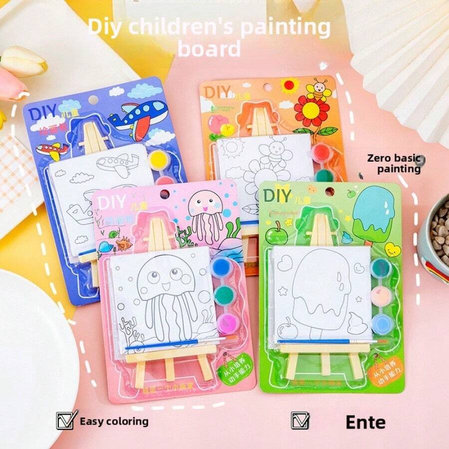 1 buah Papan Mewarnai Anak, Lukisan Cat Air, Papan Gambar Kartun, Mainan Edukasi Lukisan Tangan, Easel Lukisan Prasekolah - Papan gambar anak-anak DIY (acak) - View 1