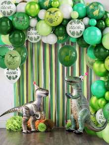 82 个恐龙气球、12 英寸恐龙印花气球和 5-10 英寸绿白色柠檬绿浅绿色乳胶气球，非常适合生日派对、丛林恐龙主题装饰、男孩生日派对、婴儿洗澡用品、婚礼装饰、周年纪念派对和毕业典礼。 - 綠色 - 查看 5