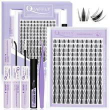 154PCS-C-Curl Fairy Lash Clusters Kit 10-18mm Manga Eyelash Clusters, DIY Eyelash Extensions Kit Wet-Look Spiky Anime Lashes Individual Fake Eyelashes Clusters Kit Ultra-Thin Invisible Lash Band - 黑色 - 查看 9